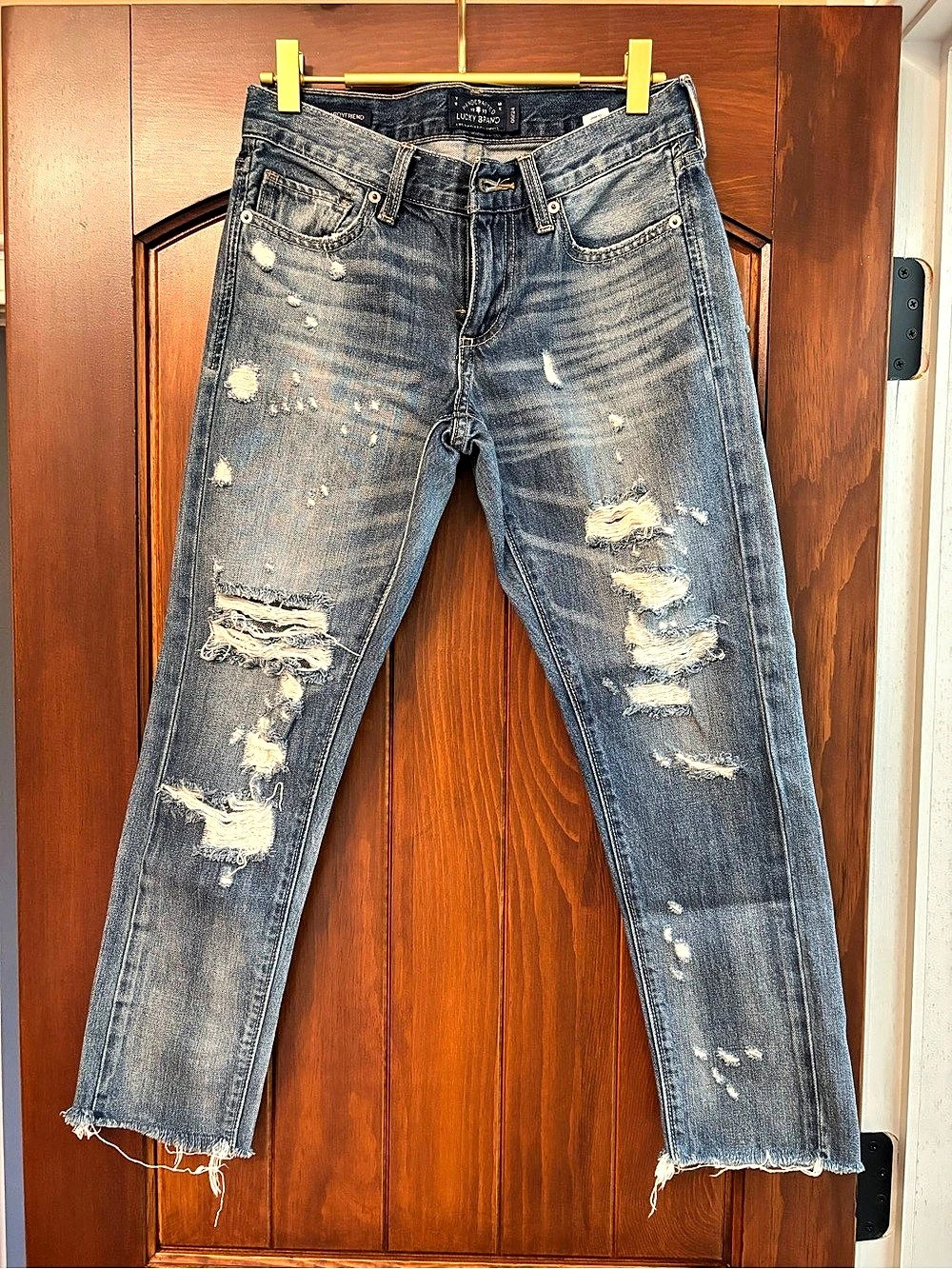 Lucky Brand Boyfriend Distressed Blue Jeans